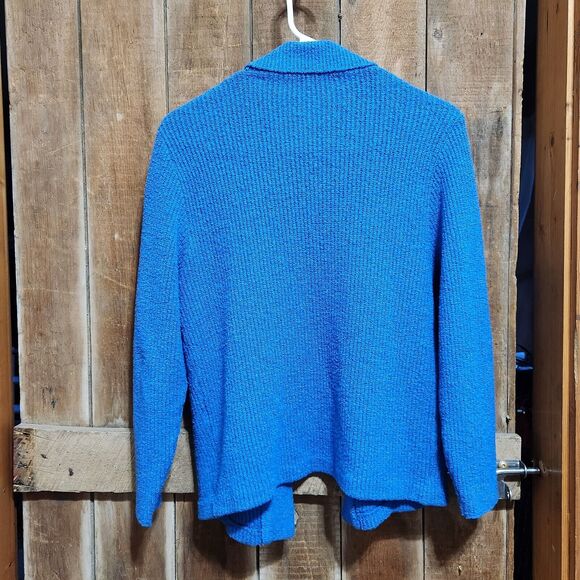 M Vtg Cobalt Blue Open Cardigan Party Artsy Wool Colorful Bright Business Casual - Picture 2 of 8